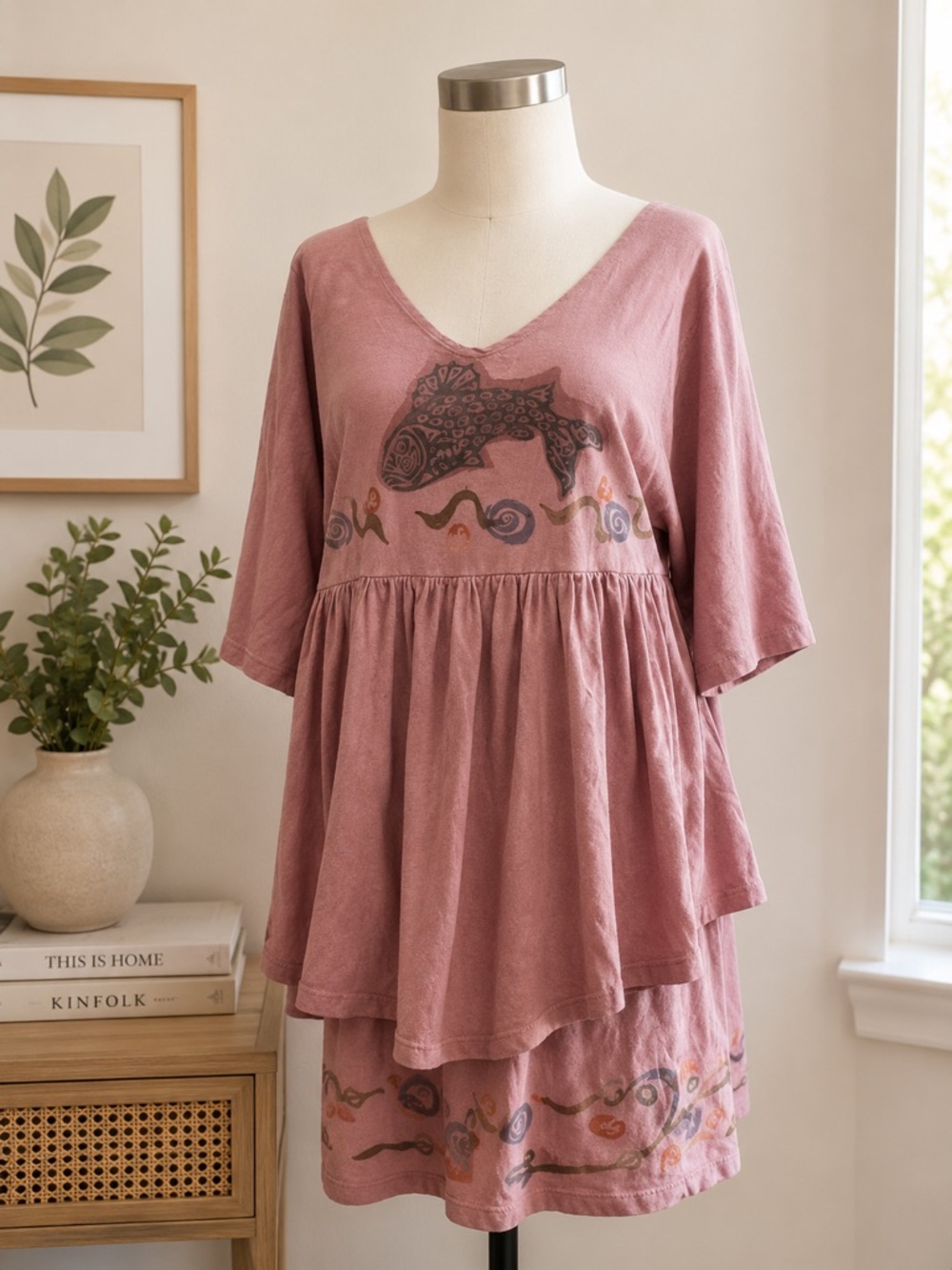 Vintage Blue Fish Dress